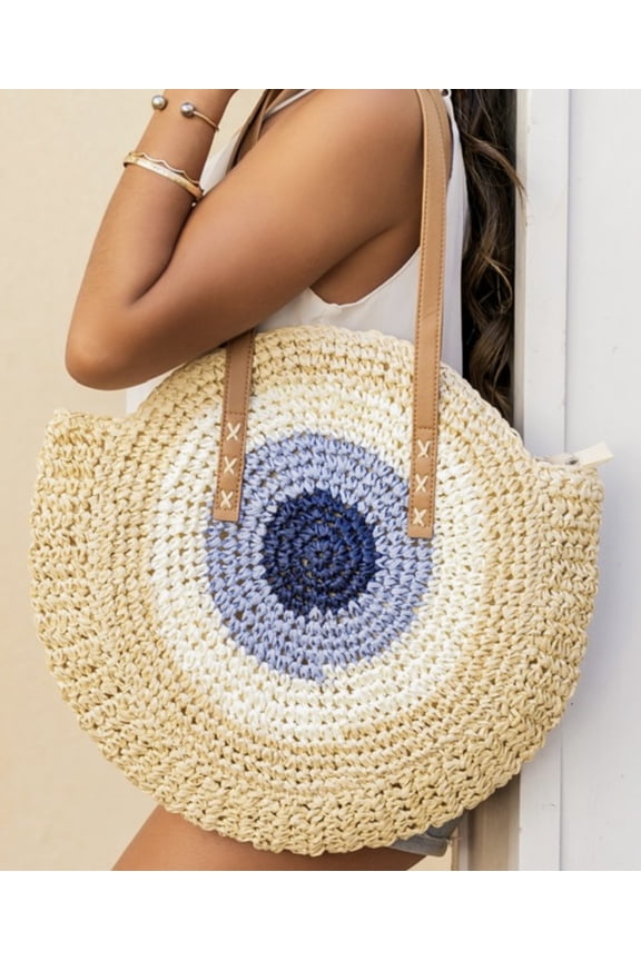 Straw Circle Tote