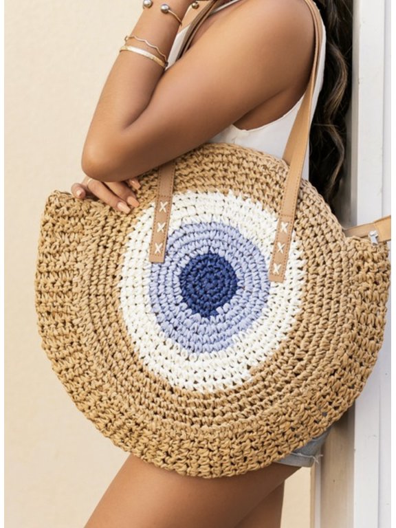 Straw Circle Tote