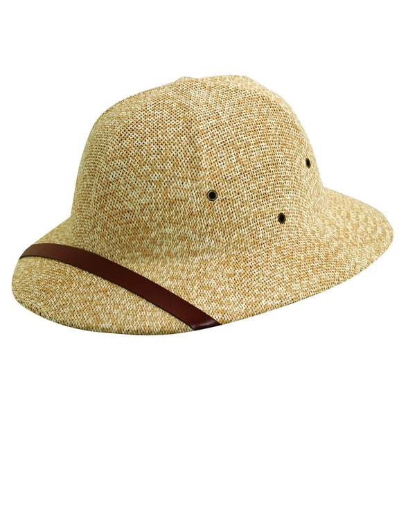 Straw Classic Safari Pith Helmet Hat, Tan