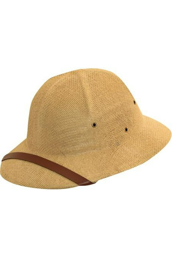 Straw Classic Safari Pith Helmet Hat, Tan