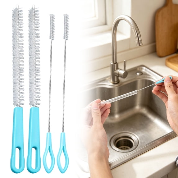 Straw Cleaner Brush 8 inch, diam Pipe Cleaners, Extra Long Straw Brush for Sippy Cup, Water Bottle and Tubes, Drinking Straw Cleaning brush Set Blue 2Pcs