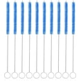 thumbnail image 1 of Straw Cleaner Brush Kit – Superior 10” Long Stainless Steel with 10mm Nylon Bristles for Glass Bottle Water Pipe Tube Metal Straws Cups Hose Cleaning Durable & Never Rust (Blue), 1 of 5