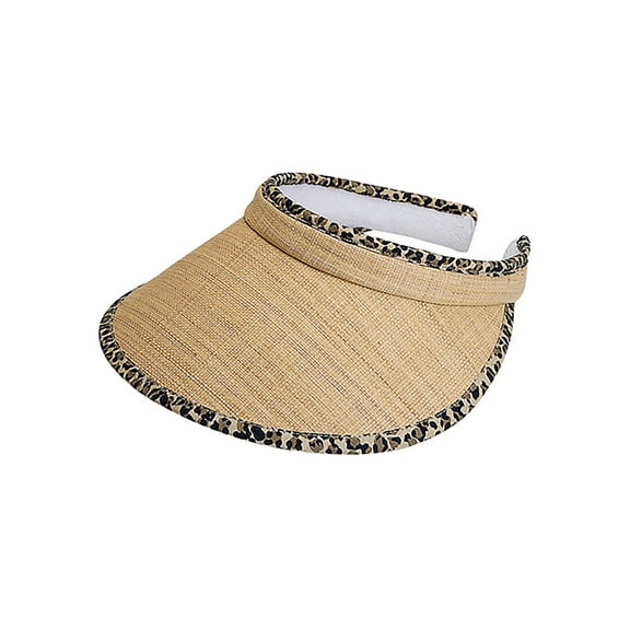 Straw Clip On Visor, Leopard