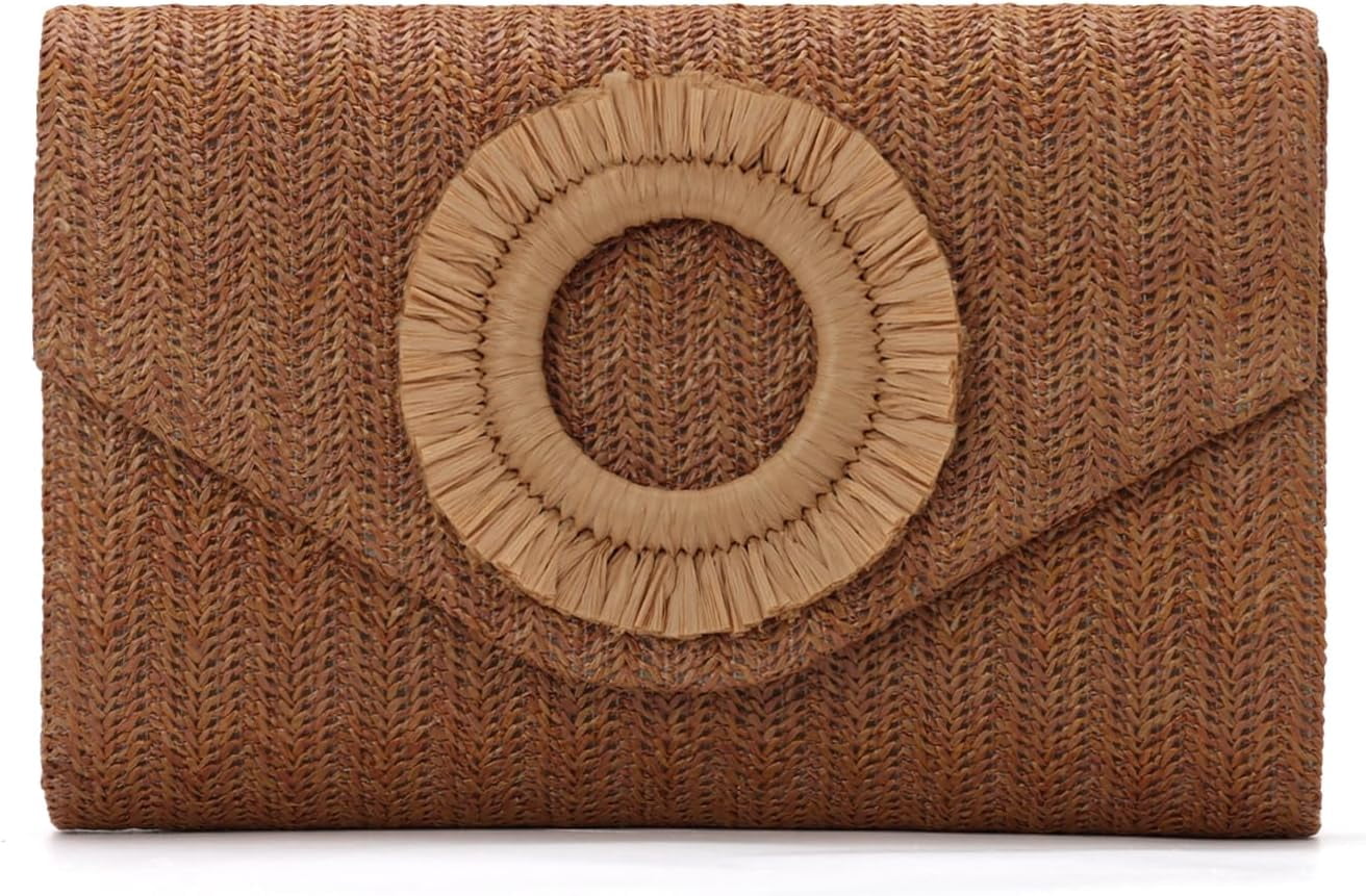 Straw Clutch Purse Rattan Summer Woven Beach Handbags for Women Wedding Vacation Travel Party 2025
