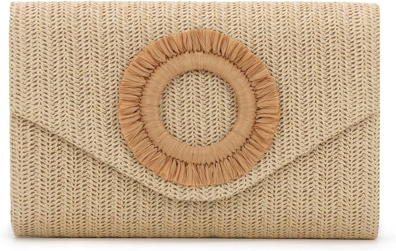 Straw Clutch Purse Rattan Summer Woven Beach Handbags for Women Wedding Vacation Travel Party 2025