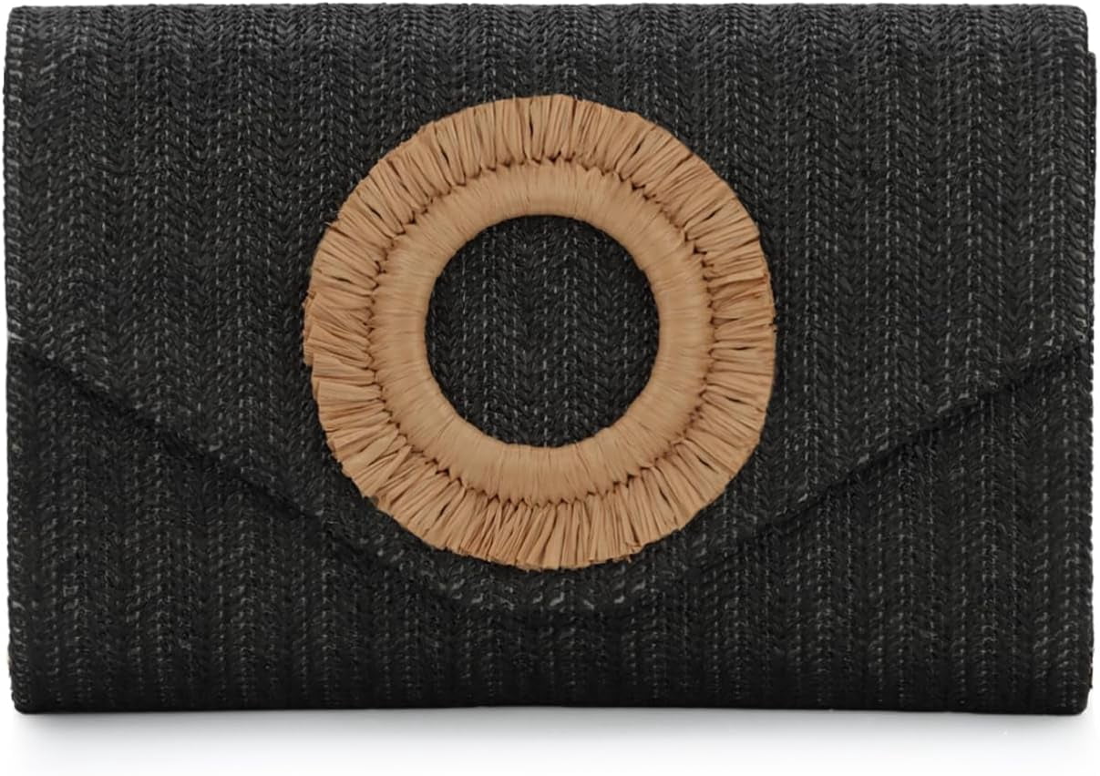 Straw Clutch Purse Rattan Summer Woven Beach Handbags for Women Wedding Vacation Travel Party 2025