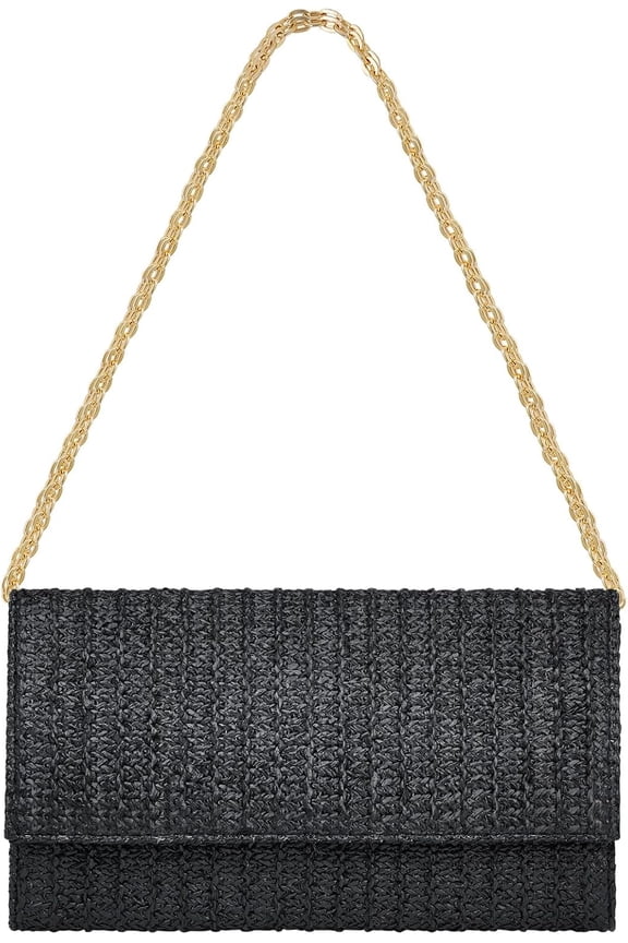 Straw Clutch Purse Shoulder Crossbody Bag Envelope Purse Raffia Handbag for Summer Beach Travel 2024 Trendy