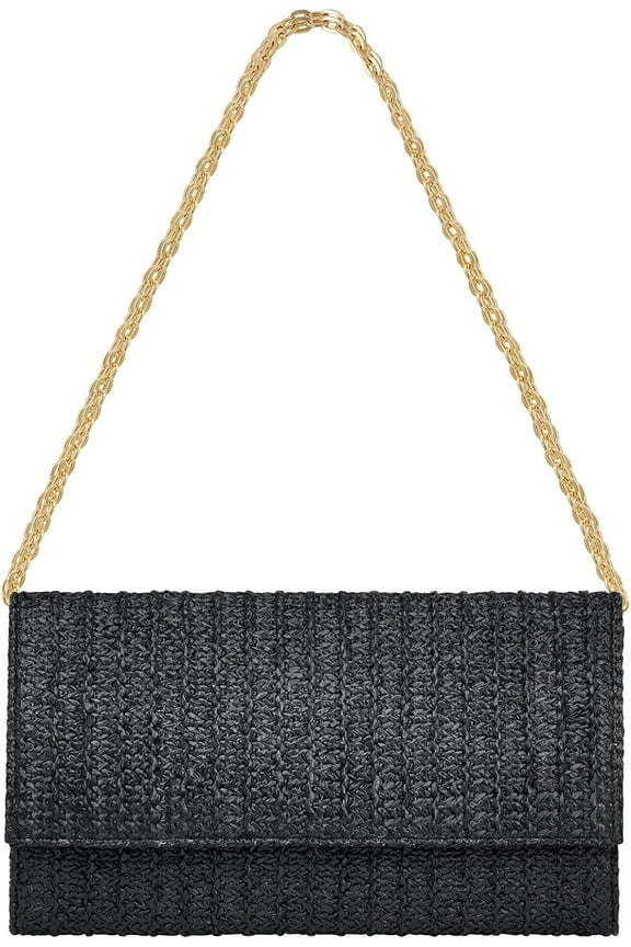 Straw Clutch Purse Shoulder Crossbody Bag Envelope Purse Raffia Handbag for Summer Beach Travel 2024 Trendy