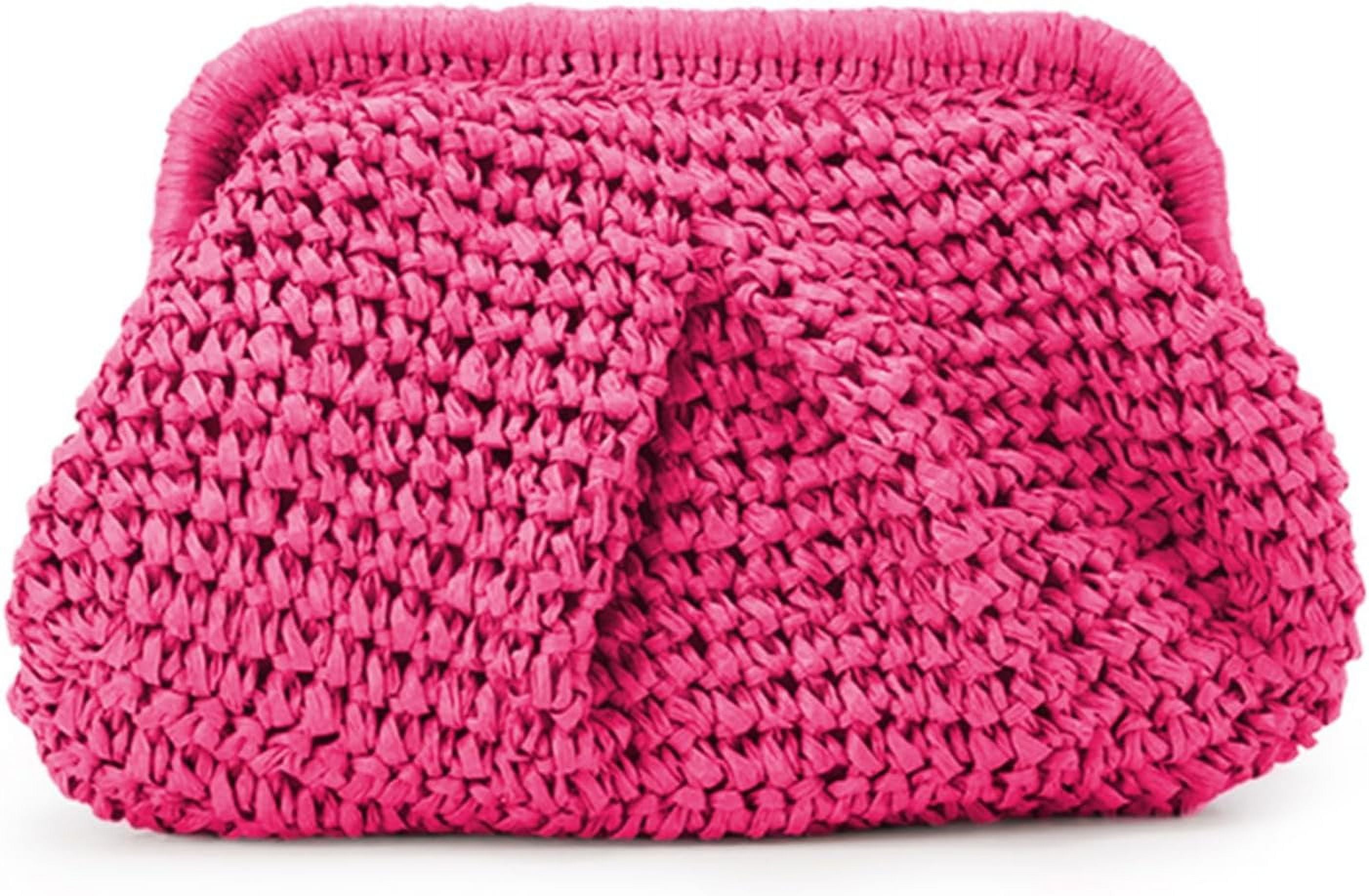 Cloud Dumpling Straw Crossbody Clutch