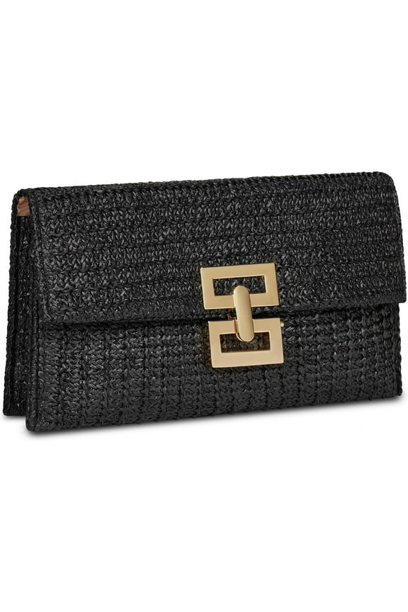 Straw Clutch Purse for Women Designer Evening Handbag Summer Beach Shoulder Crossbody Bag