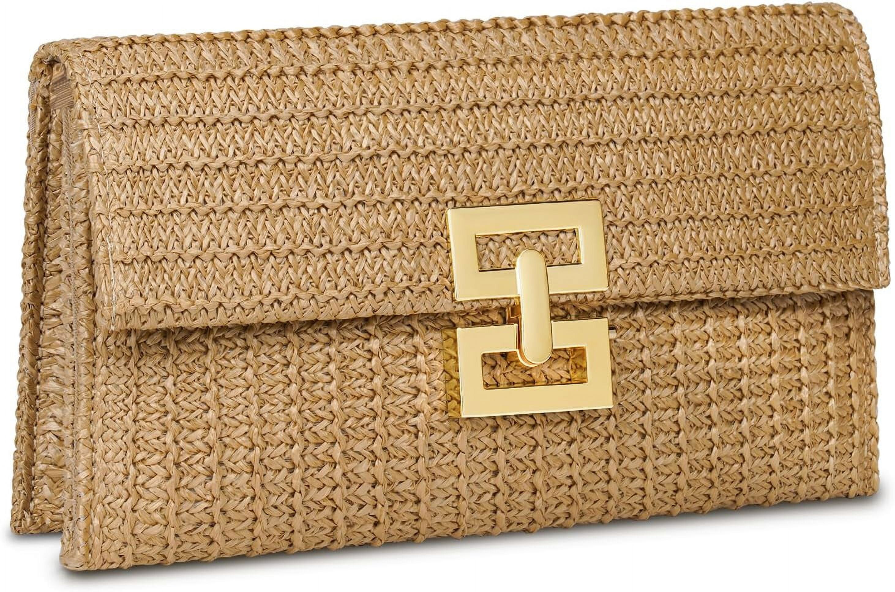 LUOFMISS Straw Crossbody Bag For Women - Handmade Woven Beach Bag With Adjustable Strap