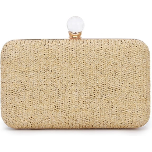 Straw Clutch Purse for Women Raffia Crossbody Handbags Summer Woven Purses Envelope Handbag