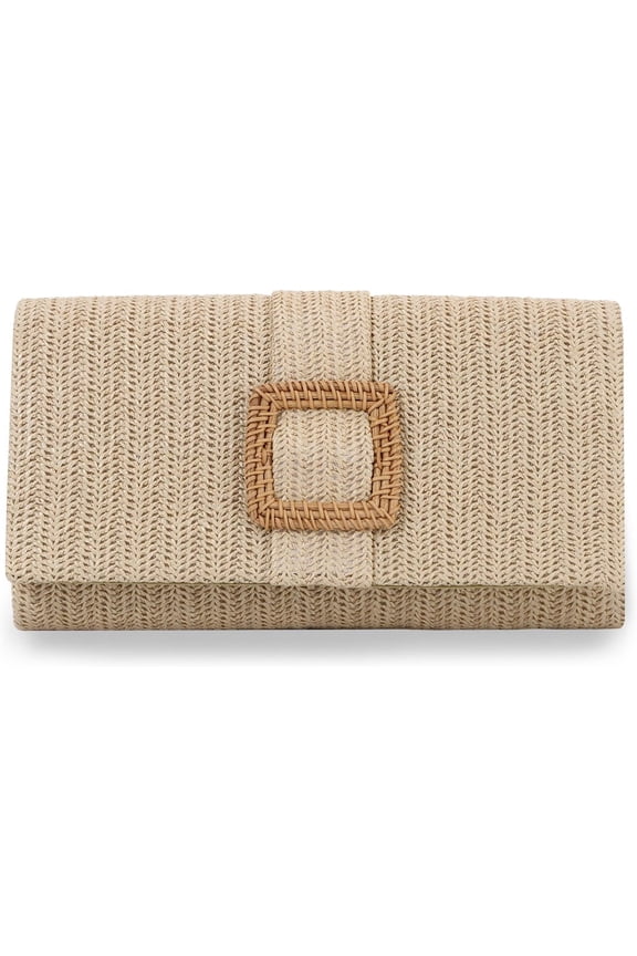 Straw Clutch Women's Summer Beach Bag Raffia Woven Bag Crossbody Bag Woven Envelope Handbags