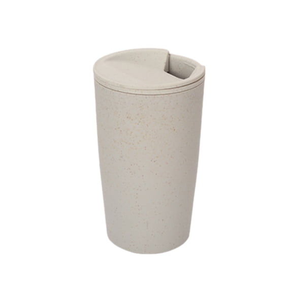 Straw Coffee Mug Insulated Tumbler with Lid - 12oz Portable Travel Cup, Spill-Proof, ABS Material, Beige, 6.1x2.75in - Hot & Cold Beverage Container for Commuting