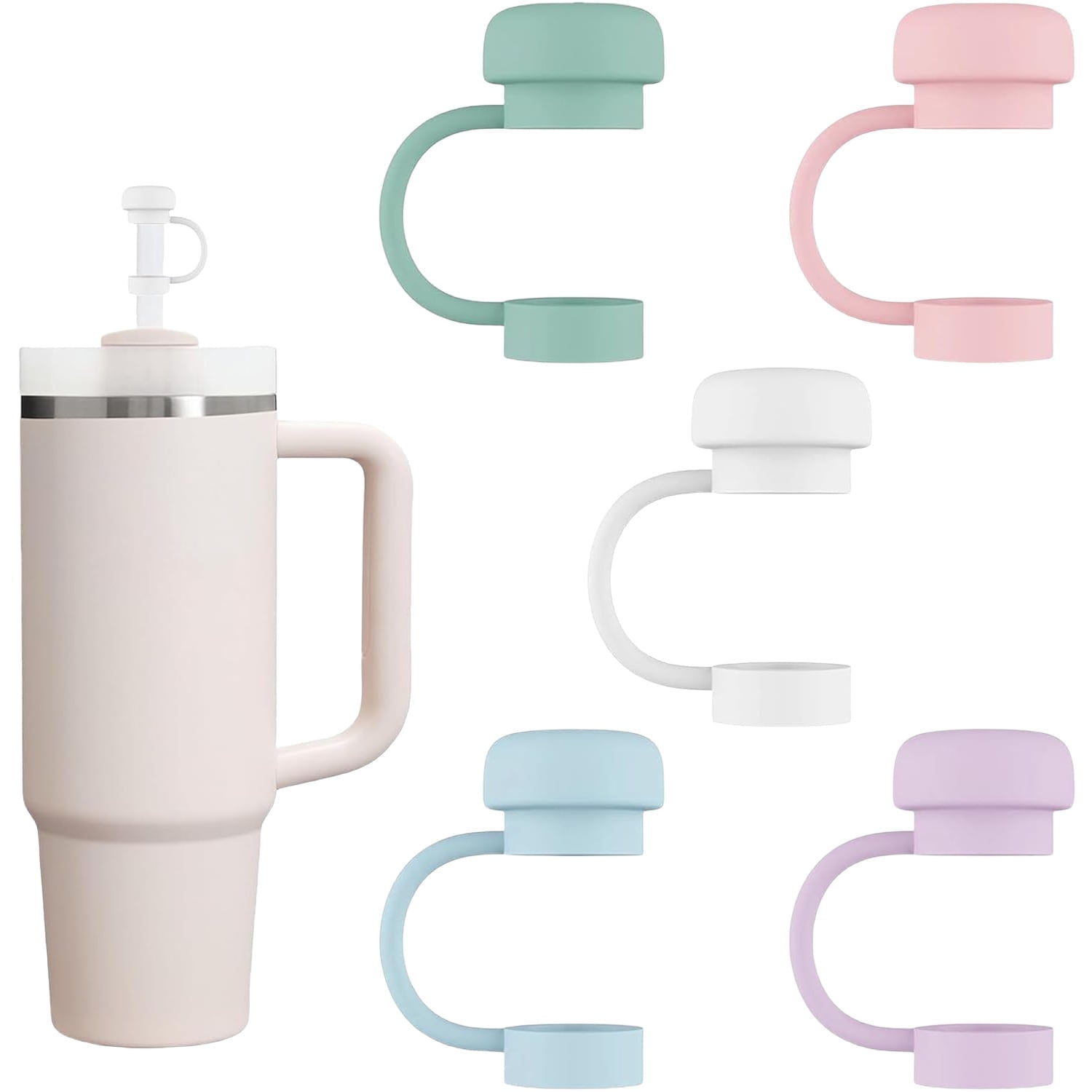 4Pcs Silicone Straw Covers For Stanley Cups – Cowboy Hat & Baseball Cap Toppers For 6-10mm Straws, Cute Gift