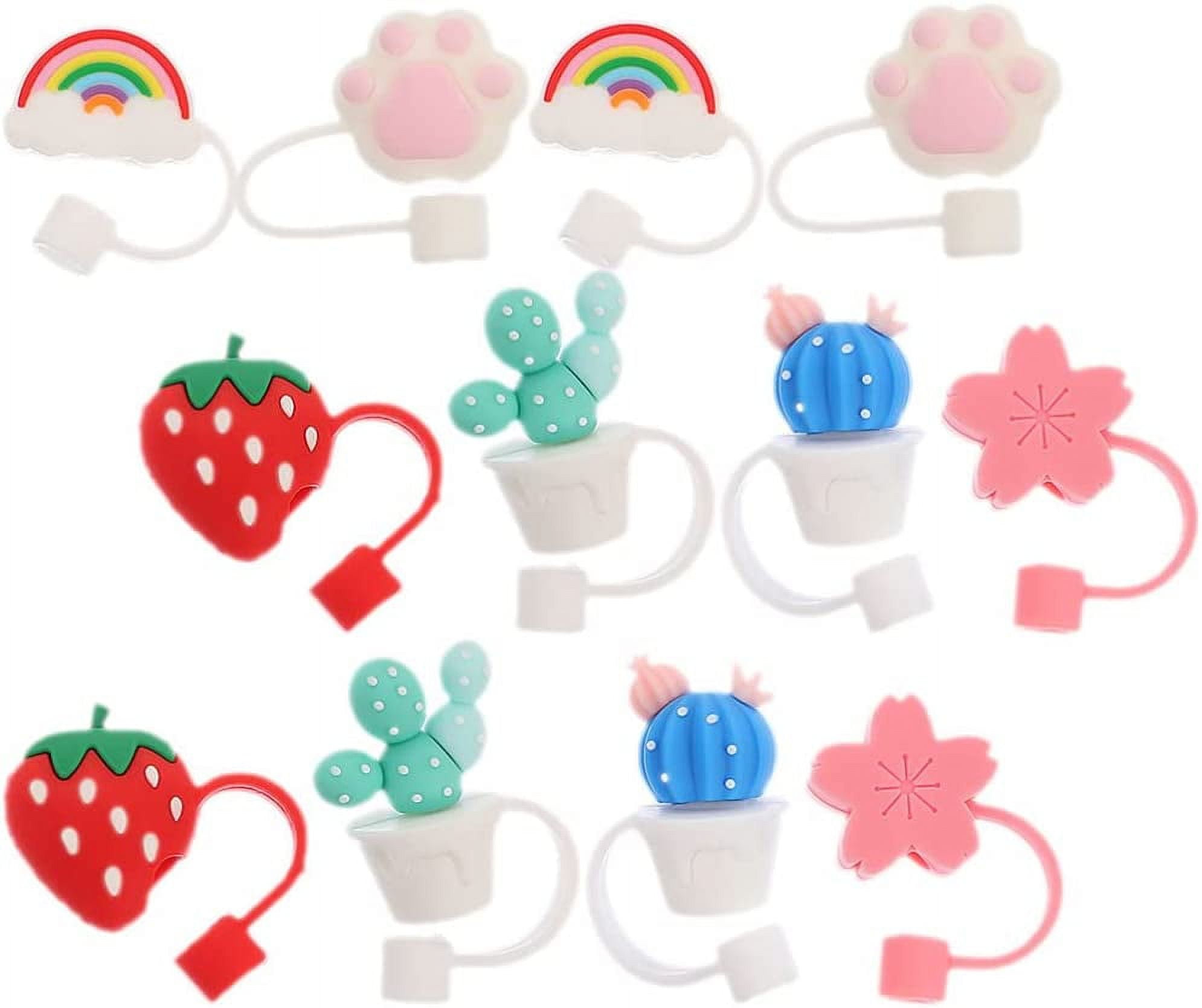 Straw Covers Cap 12pcs Silicone Straw Tips Covers Cute Silicone