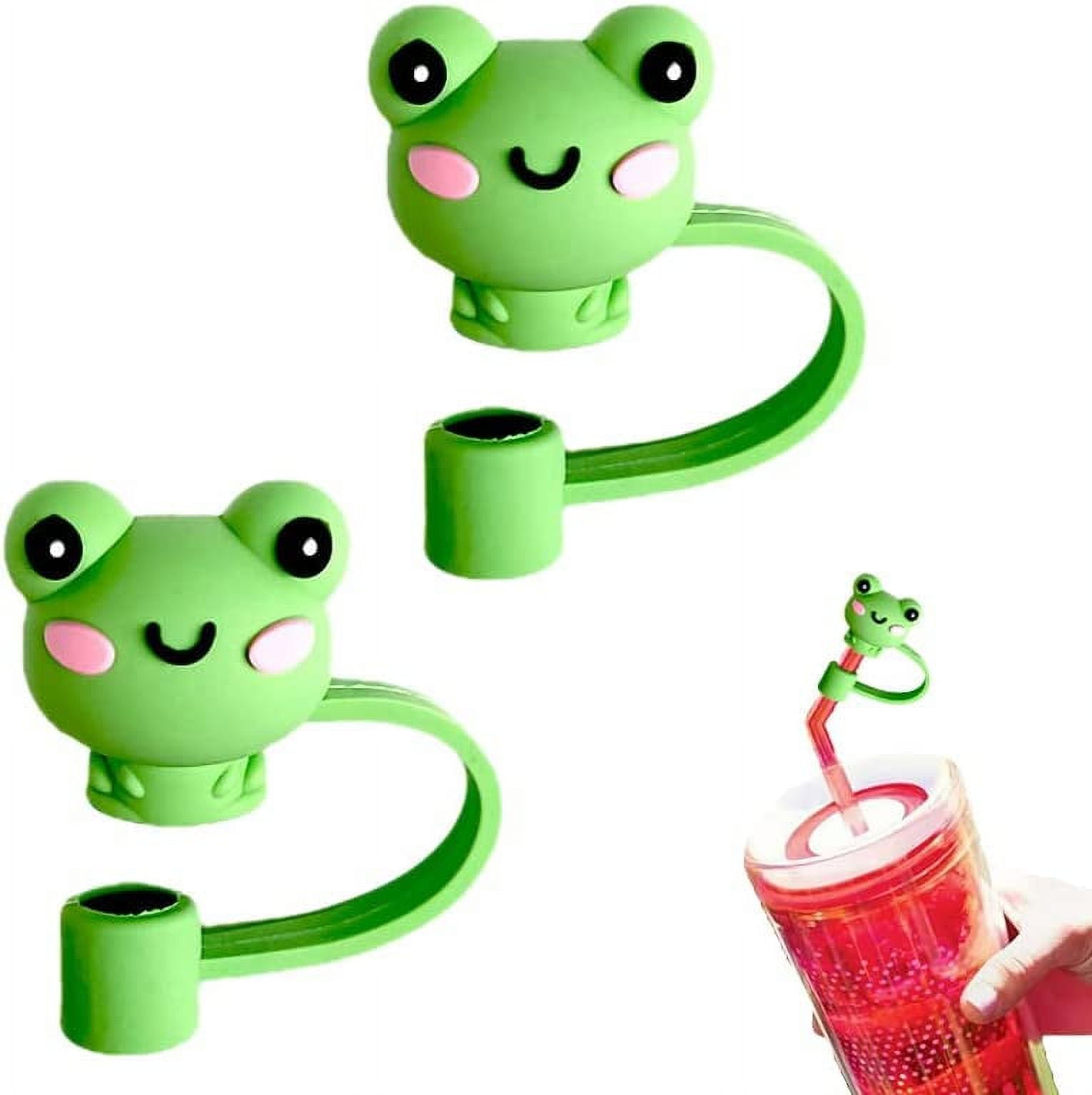 Drinking Straw Tips Reusable Straw End Plugs Silicone Straw Caps Cute 2Pcs
