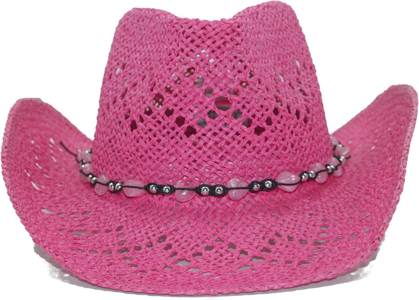 Straw Cowboy Cowgirl Hat for Women with Beaded Trim and Shapeable — free download