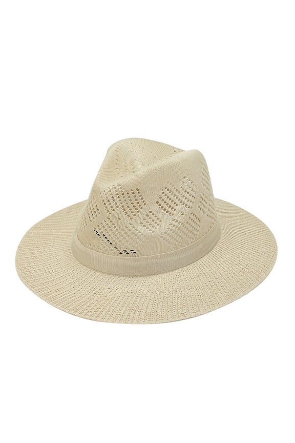 Straw Cowboy Hat, Comdrip Sun Hats for Men Wide Brim Panama Hat Beach Hat Men's Palm Beach Fedora – Upf 50+ Uv Sun Protection, Wide Brim Sun Hat Cowboy Hats for Women Beige One Size