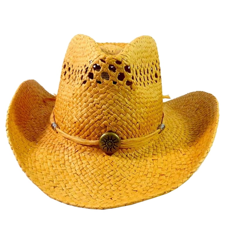 Straw Cowboy Hat for Men & Women, Sun Hat with Western  display picture 2