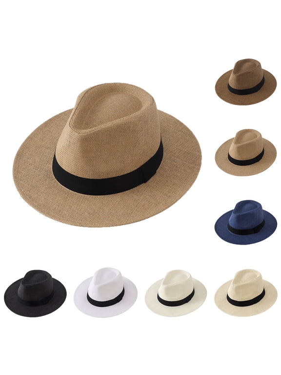Panama Hat Men Wide Brim Unisex Classic Wide Brim Panama Hat Lightweight Summer Hat for Beach and Outdoor Trips