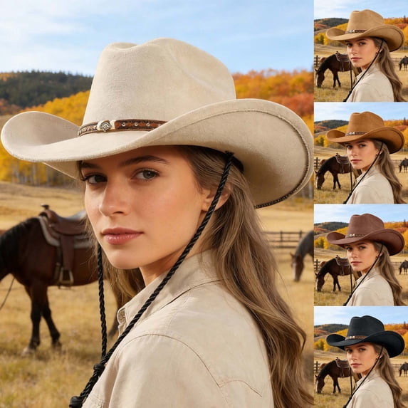 Straw Cowboy Hat - Western Cowboy Hat Classic Fashion Jazz Hat For And Sun Cowboy Hat,Brown,One Size