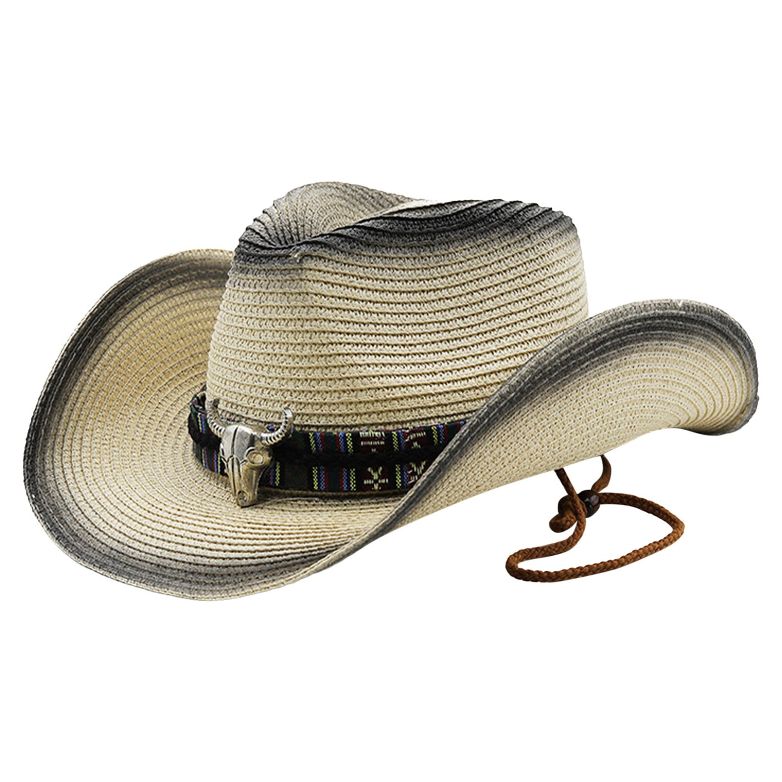 Jaxon Hats Black Band Wheat Straw Skimmer Hat: Size: S Natural/Black