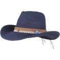 thumbnail image 1 of Straw Cowboy Hat for Women Men Girls Roll up Wide Brim Western Cowgirl Summer Beach Sun Hats, 1 of 6