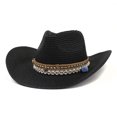 thumbnail image 1 of Straw Cowboy Hat for Women Men Girls Roll up Wide Brim Western Cowgirl Summer Beach Sun Hats, 1 of 2