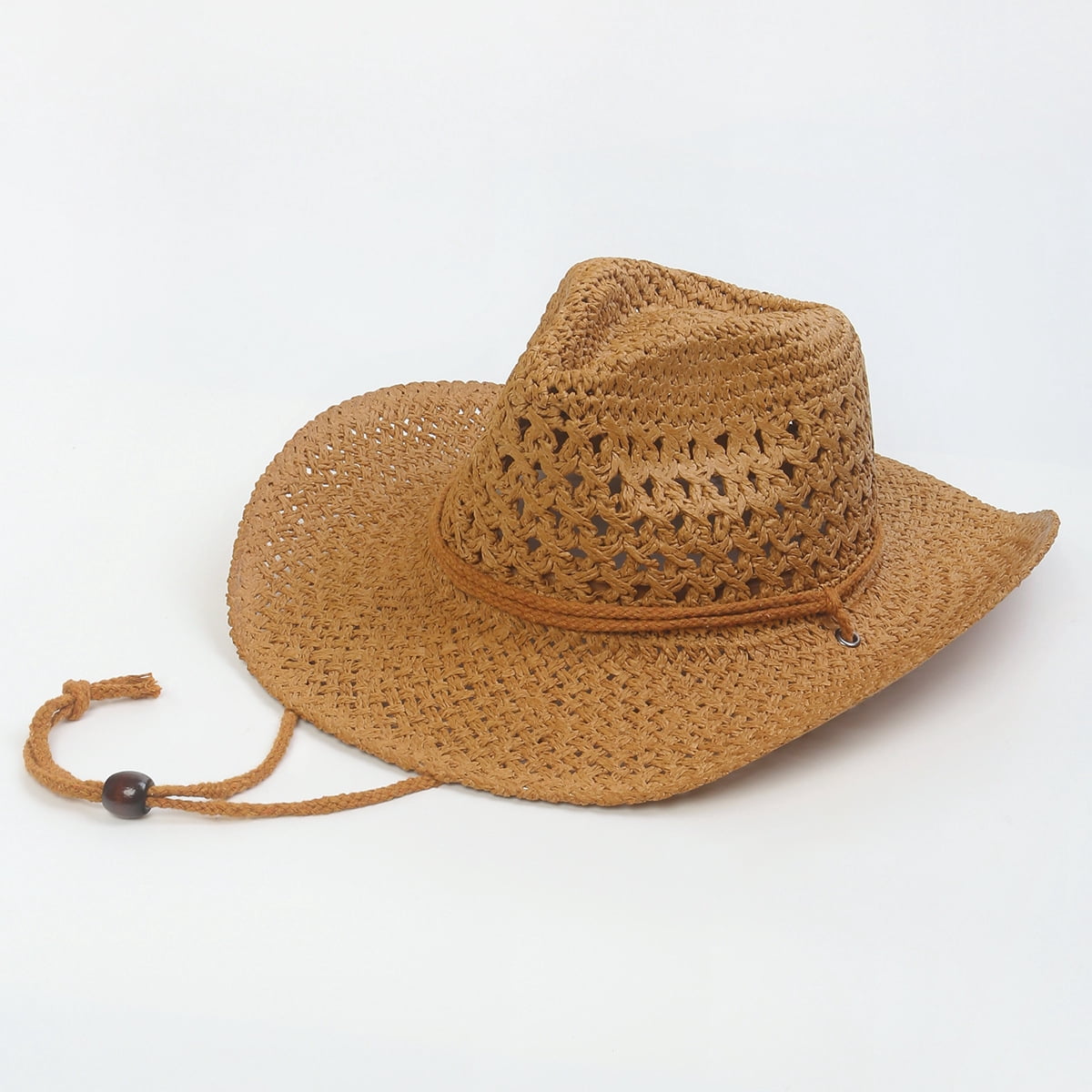 Straw Cowboy Hat for Women and Men with Shapeable Wide Brim Sun Beach — free download