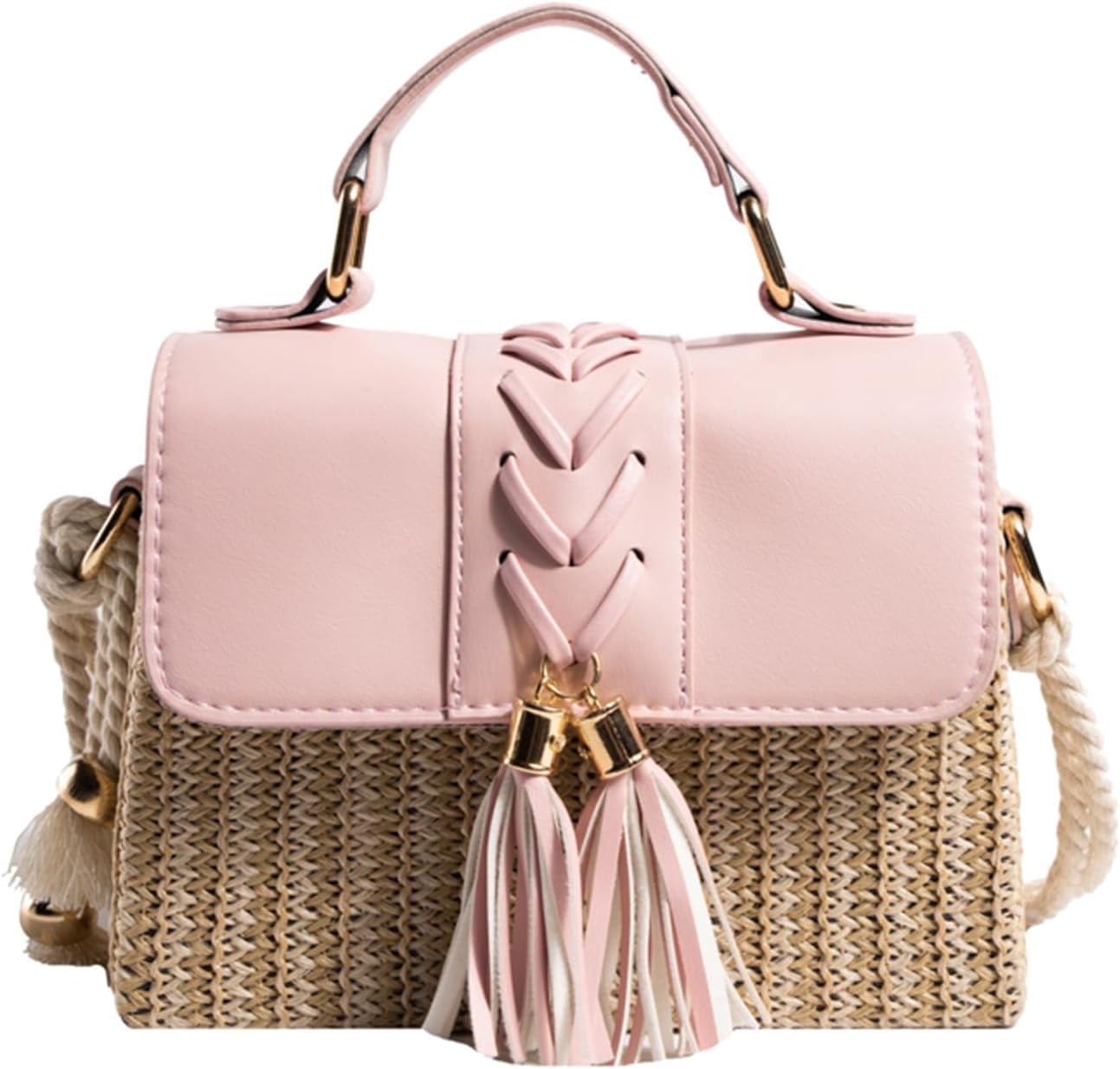 Straw Crossbody Bags for Women, Summer Straw Purses and Handbags Shoulder Clutch Bag for Vacation