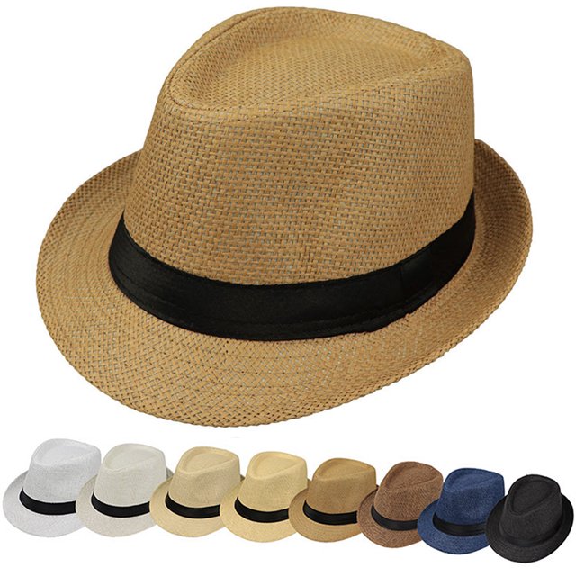 Straw Fedora Hat Mens Fedora Hats for Men Trilby Hat Sun Hat Panama Hat