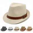 thumbnail image 1 of Straw Fedora Hat for Men Panama Hat Short Brim Summer Sun Hat for Women, Ideal for Summer Pool, Hiking & Gardening, 1 of 2