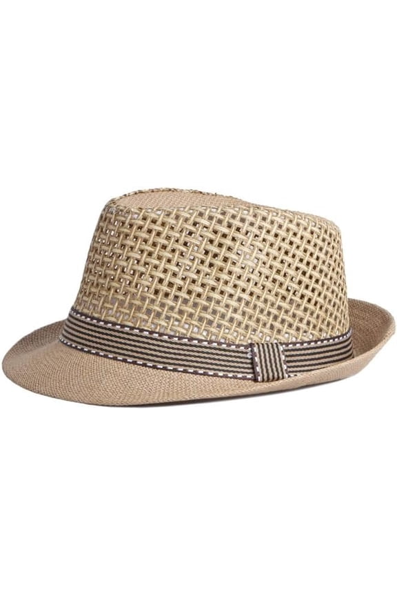 Straw Fedora Hat for Women Men Mesh Trilby Hat Panama Cuban Summer Beach Sun Outdoor