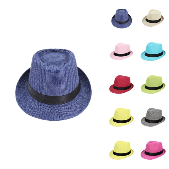 Straw Fedora Sun Hat for Men and Women – Wide Brim Packable Beach Hat with UV Protection, Foldable Vacation Hat for Travel, Pool, Hiking and Garden