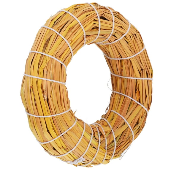 SOPOTUTU Straw Wreath Base for Crafts Ideal for DIY Holiday Decor Beige Color Straw and Cotton Rope 20x20 cm