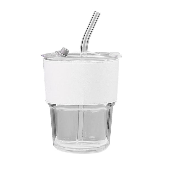 Straw Glass Smooth Cups Travel-Tumbler for Iced-Coffee Large Pearl-Juices