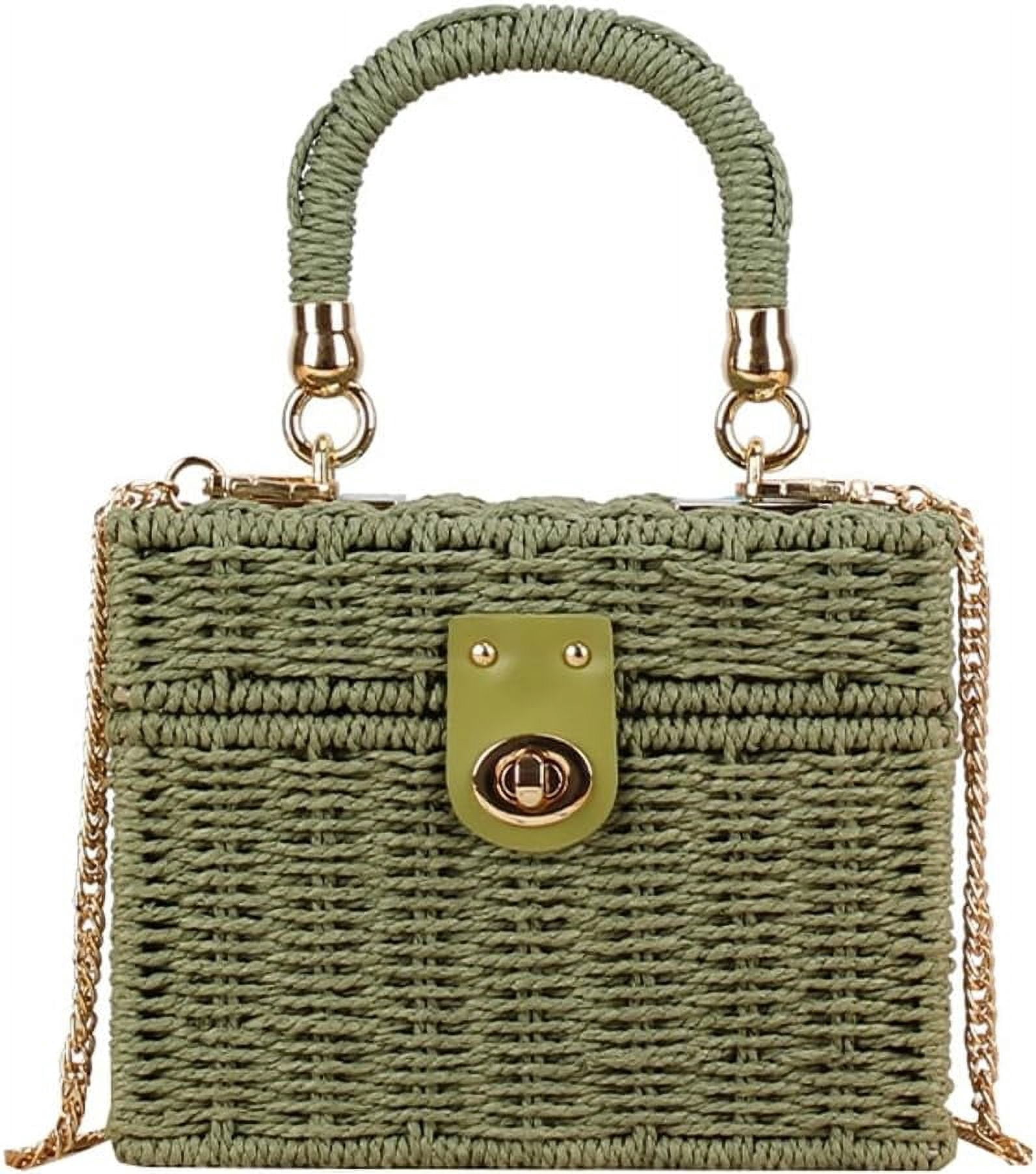 Straw Handbag for Women Crossbody Shoulder Bag Hand Woven Hobo Purse Casual Rattan Summer Beach Totes Clutch