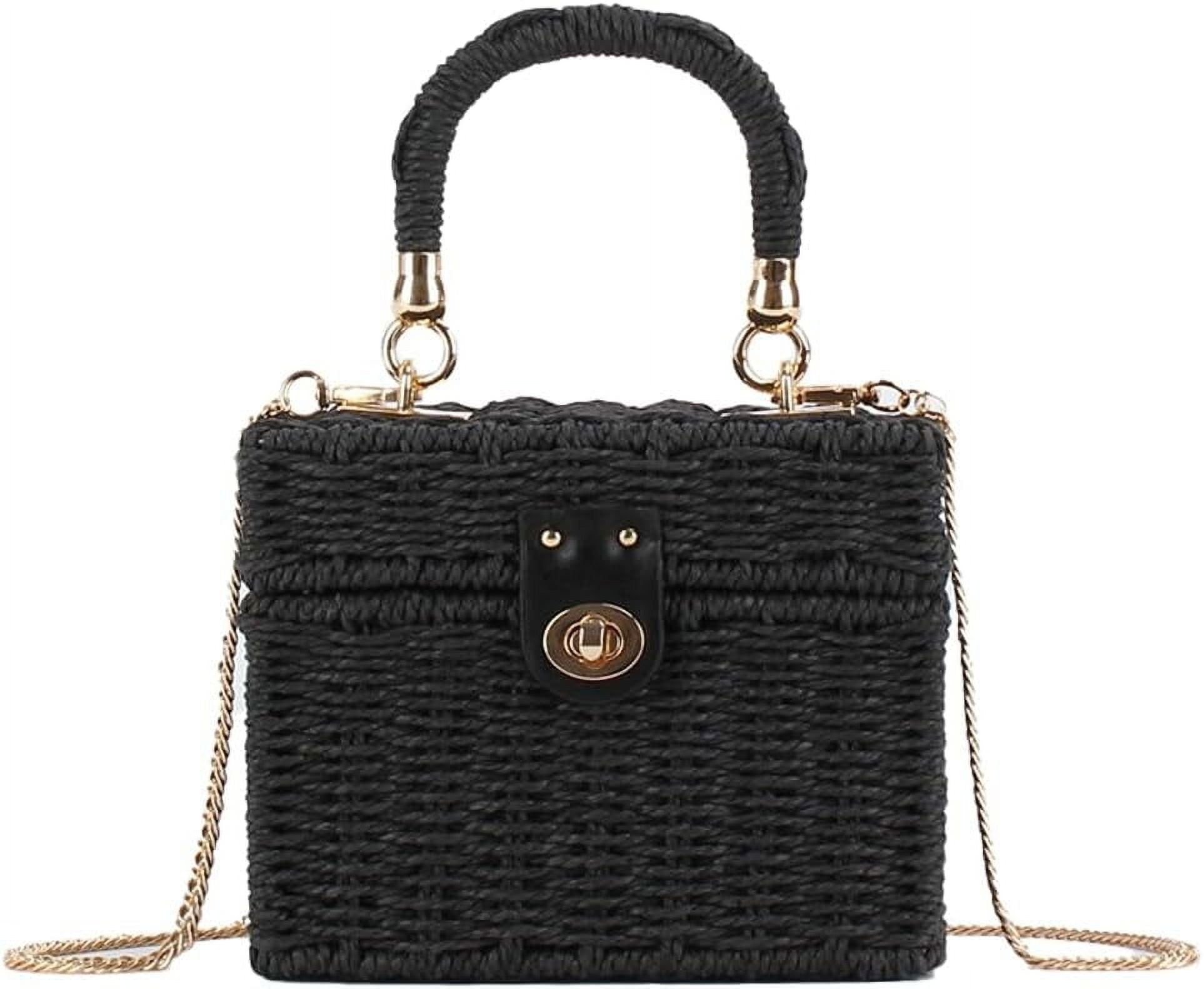 Straw Handbag for Women Crossbody Shoulder Bag Hand Woven Hobo Purse Casual Rattan Summer Beach Totes Clutch