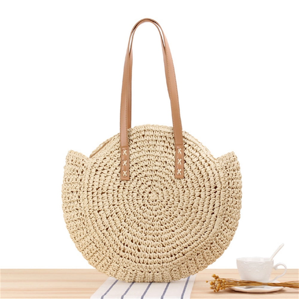 Fashion Woven Tote Casual Vacation Purse ,Lady Straw Hand