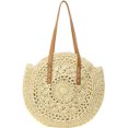 thumbnail image 1 of Straw Handbags Women Handwoven Round Corn Straw Bags Natural Chic Hand Large Summer Beach Tote Woven Handle Shoulder Bag, 1 of 6