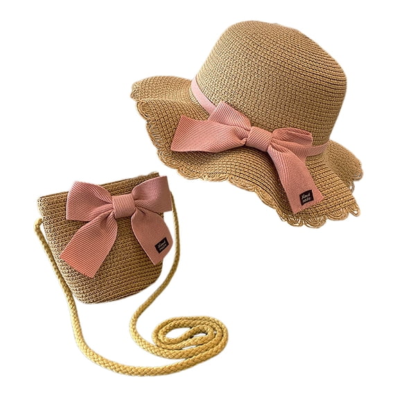 Straw Hat Hat Sun + Sunscreen Sunshade Children Flower Straw Beach Girls Bag Kids Hat Excavator Summer Bucket Hat for Boys Girls, Foldable Cotton Washed Vintage Cowboy Hat Outdoor Beach Sun Hat