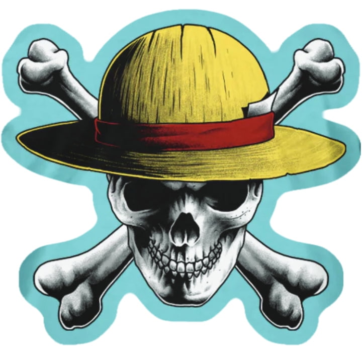 Straw Hat Jolly Roger Full Color Vinyl Die Cut Single Velcro
