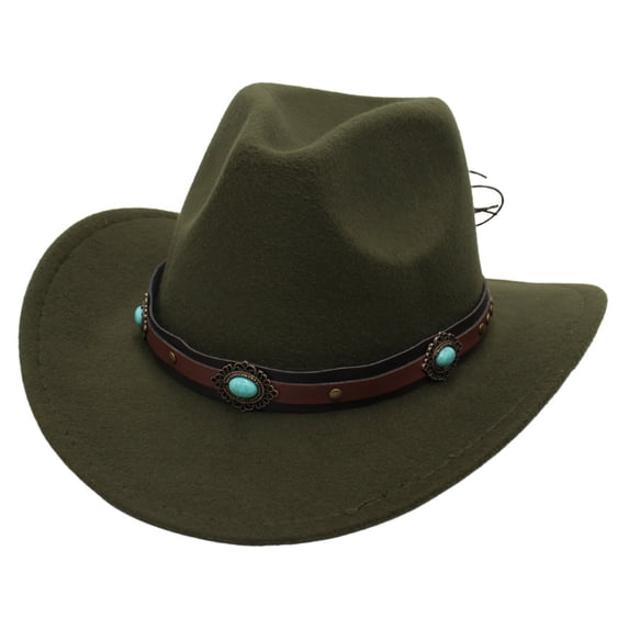 Straw Hat Kids Western Hats Toddler Boys Girls Cowboy Felt Fedora with Belt Buckle