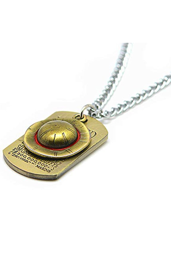 Straw Hat Rope Chain Pendant Necklace, Anime Skull Pendant Suitable for Hat Cosplay Halloween Gifts