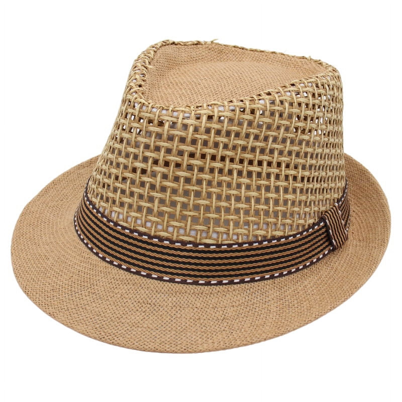 Straw Hat Short-brimmed Beach Hat Breathable Woven Bucket Hat For Men Women