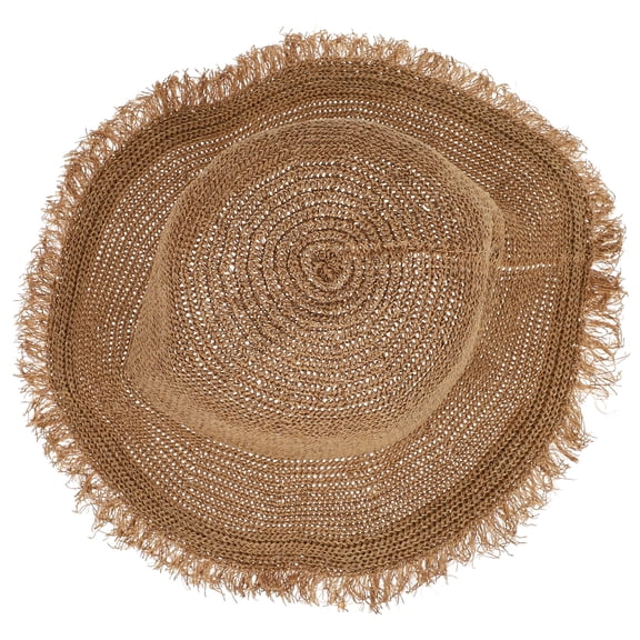 UKCOCO wide brim sun hat Sun Hat Simple Design Straw Woven Wide Brim Women Hiking