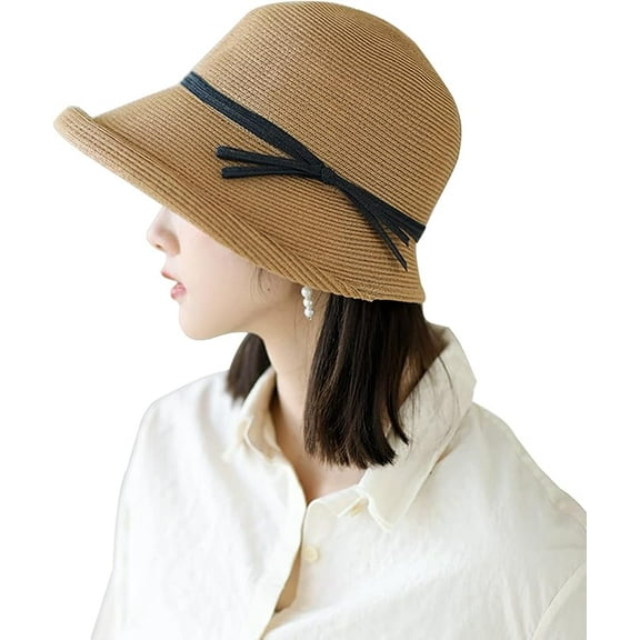 Straw Hat - Women Style Fashion Summer Cloche Beach Fedora Trilby Hat Panama Sun Hat