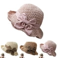 thumbnail image 1 of Straw Hat with Bow Only Moment Floppy Big Beach Straw Hats for Women Nylon,Spandex Wide Brim Packable Travel Bucket Hats Upf 50+ Pink,M, 1 of 9