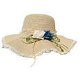 thumbnail image 1 of Straw Hats Women with Roses Embellishments Big Eaves Hat Beach Hats Women, 1 of 8
